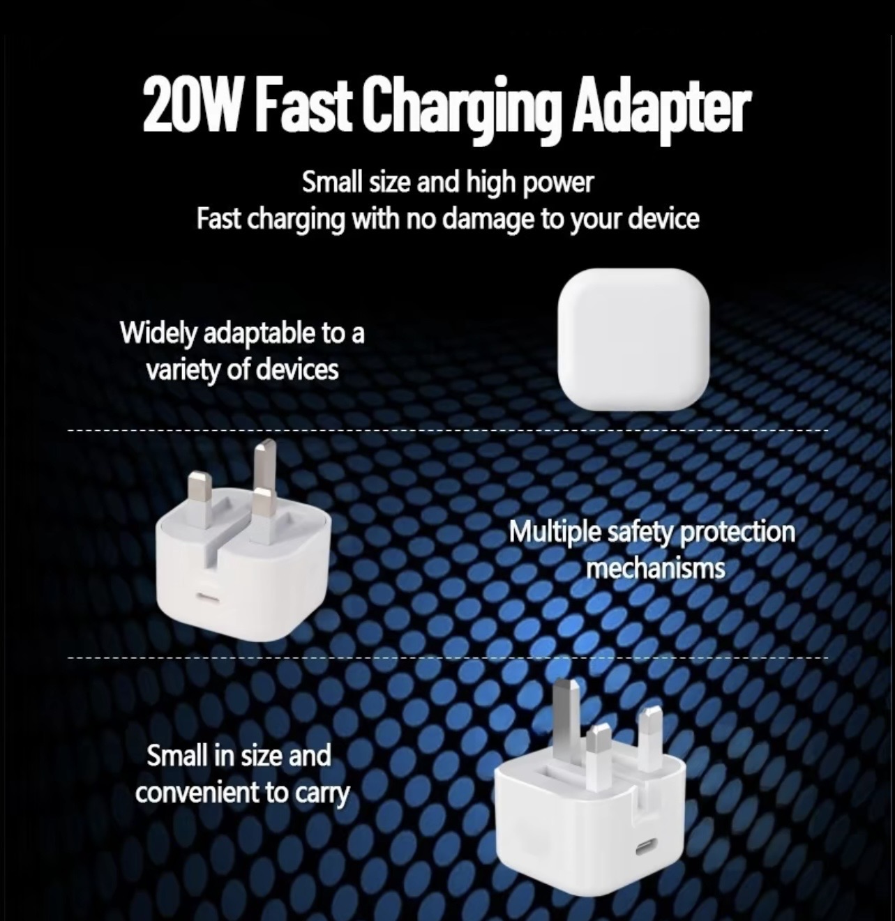 20W GaN type C folding fast charging charger.