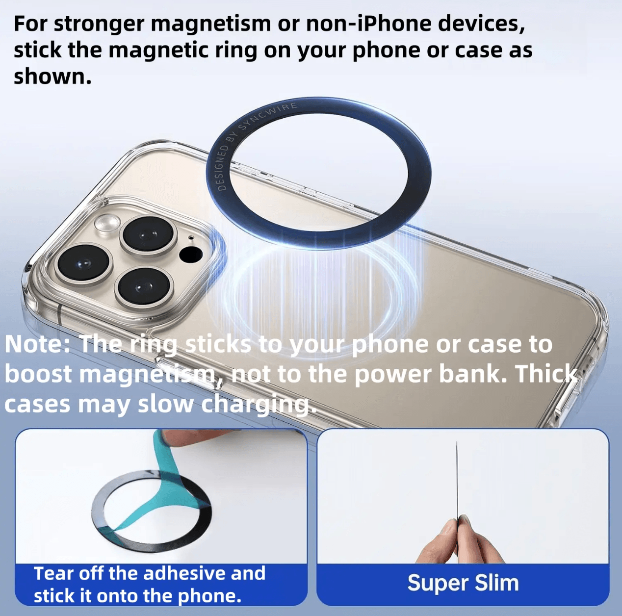 Enhanced magnetic enhancement positioning ring (enhanced adhesion)