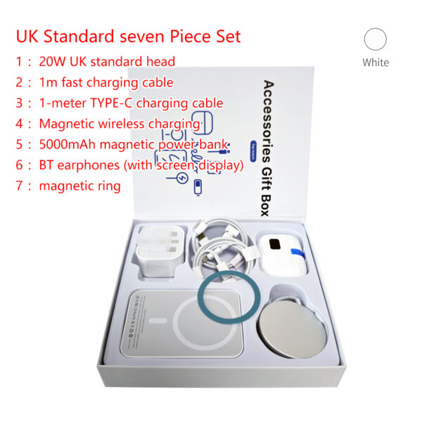 Six-in-One Mobile Accessories Set, including power bank, headphones and data cable
