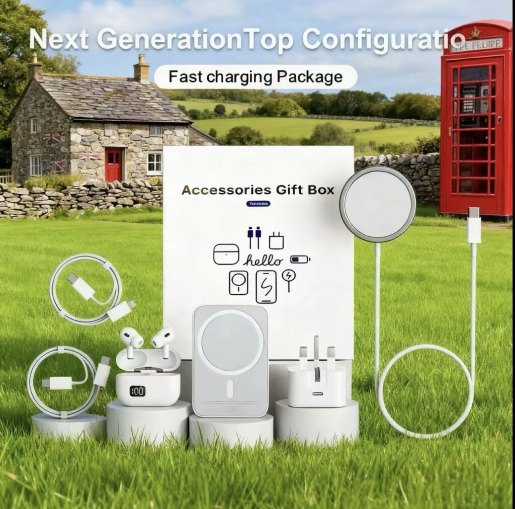 Next GenerationTop Configuration Fast Charging Package Accessories Gift Box 7-in-1 Magnetic Charging & Bluetooth Headset Set Experience ultimate convenience with this versatile 6-in-1 set, designed to meet all your charging and audio needs. Perfect for a wide range of smartphones and other devices, this kit combines portability, functionality, and sleek design for everyday use or travel