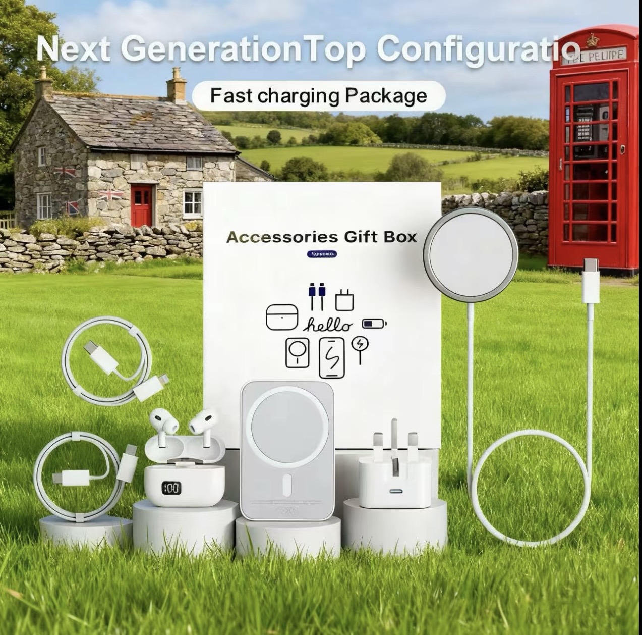 Newly upgraded 6-in-1 headset/power bank/magnetic charging kit/mobile accessory Set 1 Newly upgraded 6-in-1 headset/power bank/magnetic charging kit/mobile accessory Set