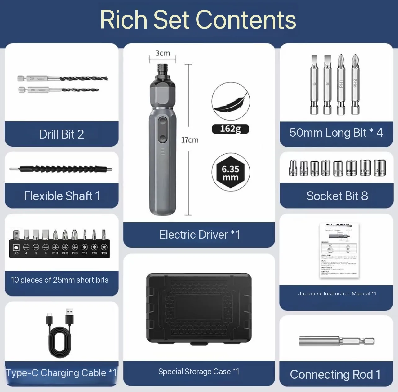The complete 38-in-1 kit includes a wide range of precision bits covering multiple screw types such as Phillips, flathead, Torx, hex, and more. It also comes with essential repair accessories designed for mobile device servicing, including pry tools for screen opening, tweezers for precision handling, and extension shafts for deep or narrow spaces. All components are neatly organized in a compact storage case, ensuring easy portability and efficient tool management. Overall, the combination of magnetic precision control, user-friendly operation, and a complete accessory system makes this screwdriver set a versatile and reliable solution for both professional technicians and everyday DIY users.