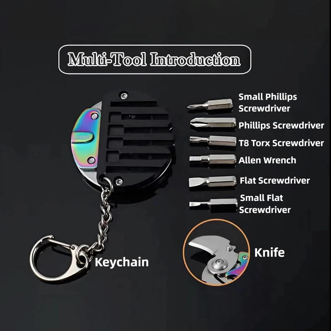 Multifunctional round folding hidden knife/screwdriver portable key hanger 26 Multifunctional round folding hidden knife/screwdriver portable key hanger