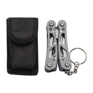 Compact folding tool keychain / Includes pliers / screwdriver / knife and other tools - Image 10