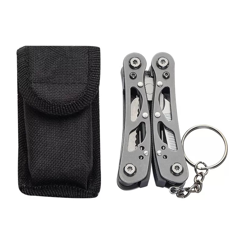 Compact folding tool keychain / Includes pliers / screwdriver / knife and other tools - Image 10