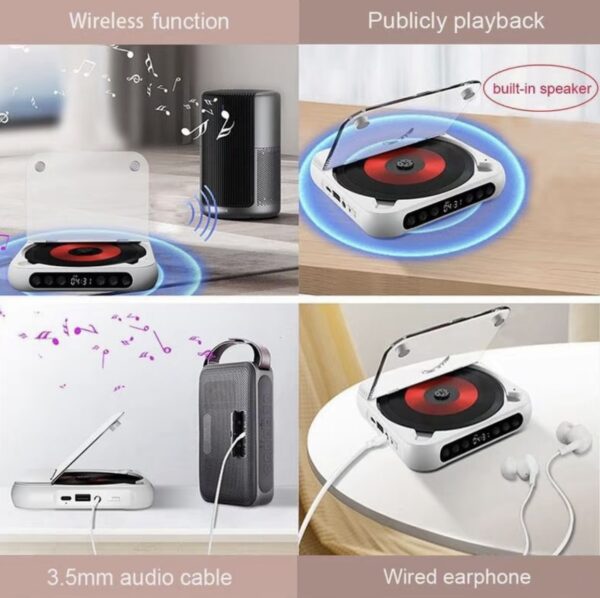 Display of the functions of the retro CD player