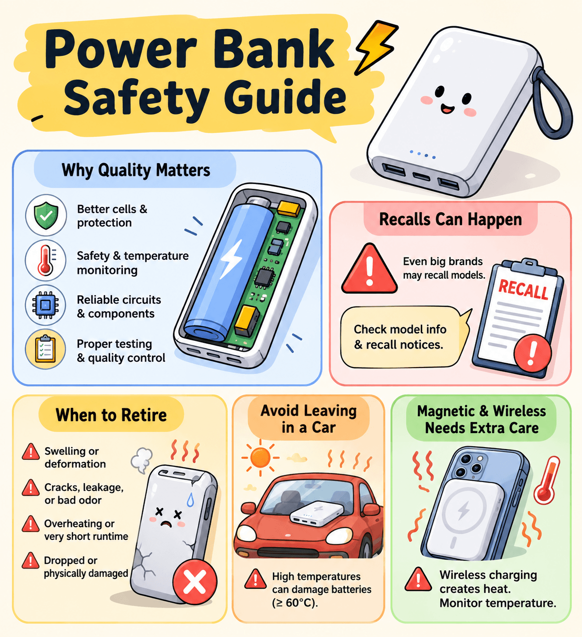 Can You Still Use a Power Bank After Leaving It Unused for a Year? A Complete Guide to Long-Term Storage, Battery Ageing and Fire Risks 7 How should a power bank be used to ensure the greatest safety?
