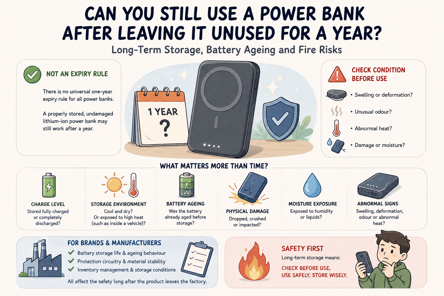 Can You Still Use a Power Bank After Leaving It Unused for a Year? A Complete Guide to Long-Term Storage, Battery Ageing and Fire Risks 2 Is there really any risk associated with a charging battery that has not been used for a long time?