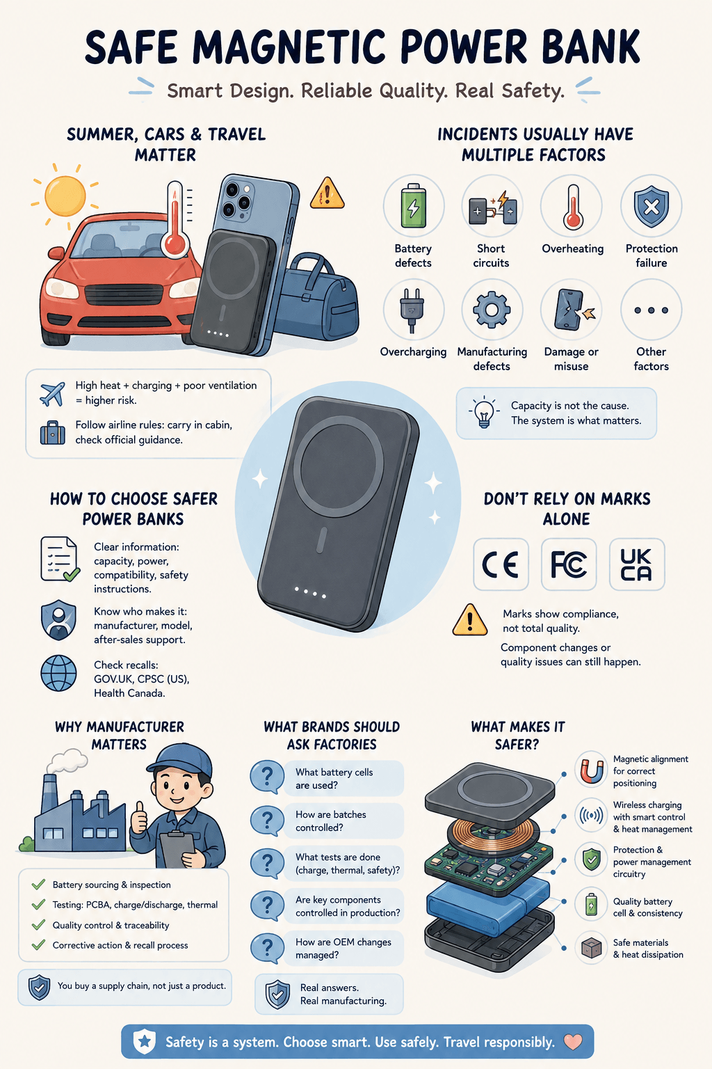 How to find the factory of a power bank and what should be noted?