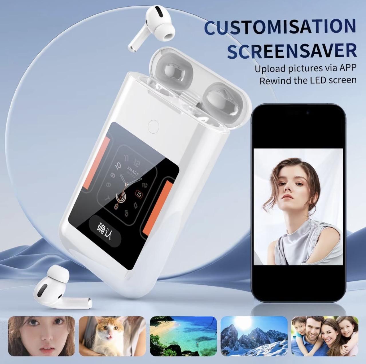Bluetooth headphones integrated into the Android system with a screen